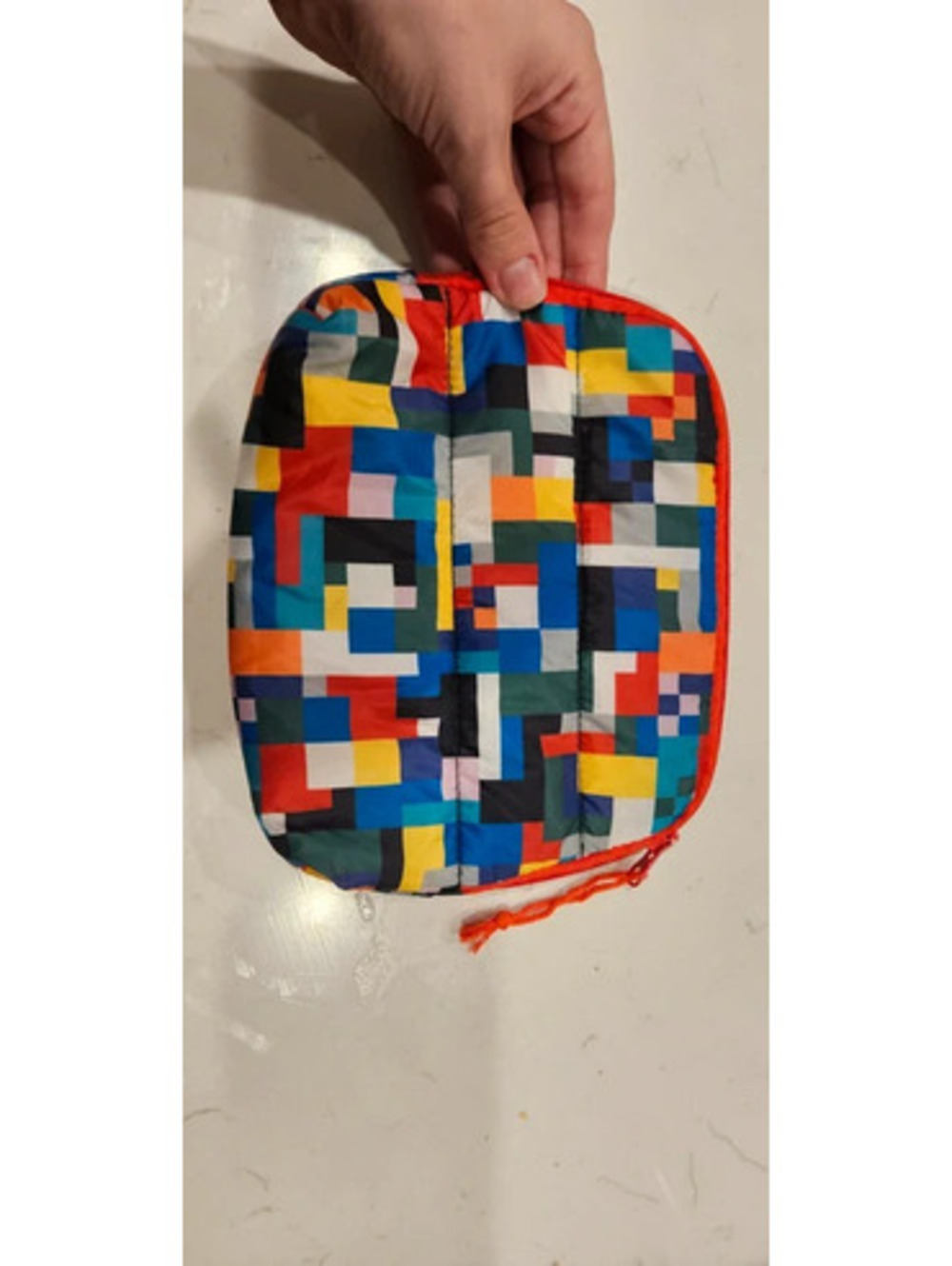 Target LEGO Multicolor Quilted Cosmetic Bag with Red Trim